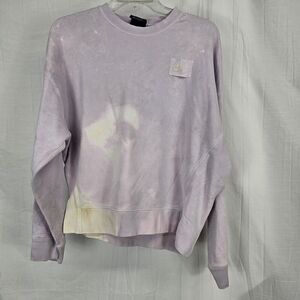Nike Crewneck Sweat Shirt Women's Size Large Light Pink Bleached Distressed